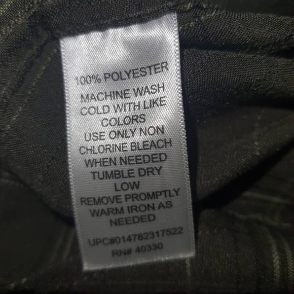 Men's Haggar Premium Luxury Microfiber Long Sleeve Shirt XXL Green Striped - Picture 5 of 9